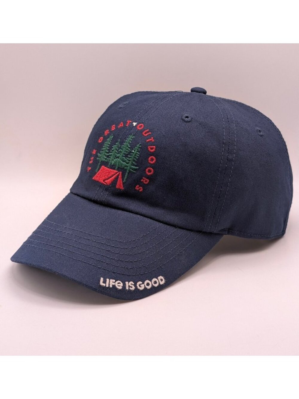 Life Is Good The Great Outdoors Camp Strap Back Adjustable Hat Cap Blue Unisex